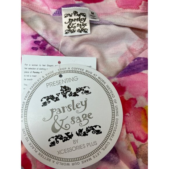 Parsley & Sage Womens V-Neck Floral Print Top Shirt Sz M - New - Picture 5 of 7